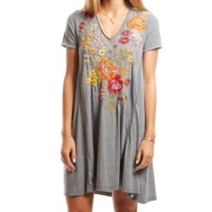 Johnny Was 'Karlotta' Grey T -Shirt Dress